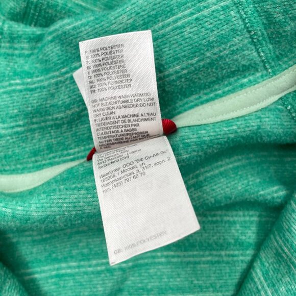The North Face Green Striped Zip Terry Cloth Hoodie Sweatshirt Jacket Women's XL - Picture 7 of 8